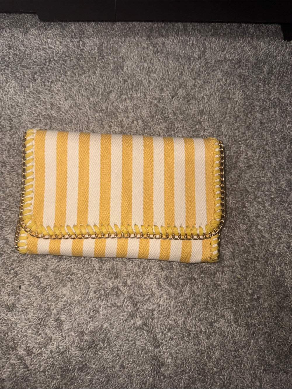 Urban Expressions Yellow & White Striped Clutch Wallet